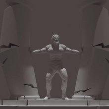 samson verschiedene Spalten Kraft das Christentum Hebräisch Richter Skulptur muskulös Mann Geschichte Bibel 3d print model - Mito3D