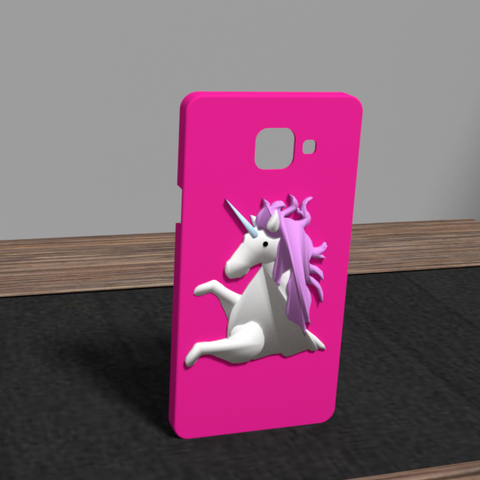 samsung a5 unicorn shell gadget animal box 3D print model - Mito3D