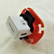 samsung charger cable wrap gadget mobile phone storage management holder clip 3d print model - Mito3D