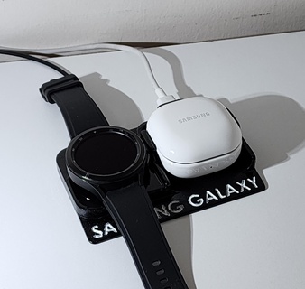 Samsung galaxia reloj brotes auriculares estante soporte cargar arj saat 3d print model - Mito3D