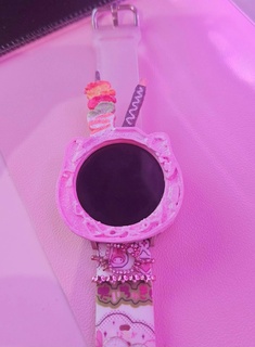 Samsung watch4 caso funda Hola gatito hielo té lindo reloj sanrio rosado dulce comida 3d print model - Mito3D