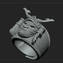 samurai jóias anel 3d print model - Mito3D