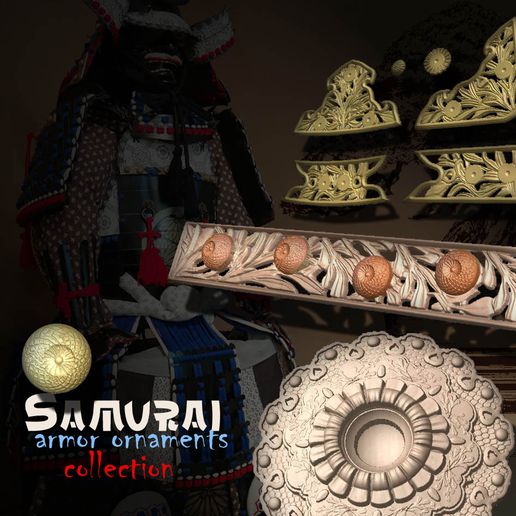 samurai armatura ornamento collezione 3D print model - Mito3D