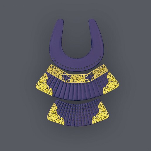 samurai armatura yoroi nodowa 3D print model - Mito3D