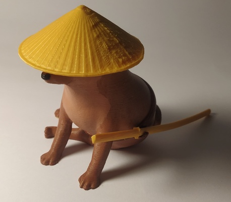 samurai químicas arte espada sombrero guerrero japonês sereno temperado sábio solitario colecionável brinquedo canudo lendário 3d print model - Mito3D