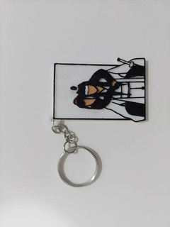 samurai couple key ring keychain 3d print model - Mito3D