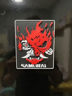 samurai cyberpunk magnético tricolor cyberpunk2077 oni Onimask jogos videogame sigilo emblema 3d print model - Mito3D