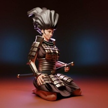 samurai girl japan art woman sword warrior fighter sculpture 3d print model - Mito3D