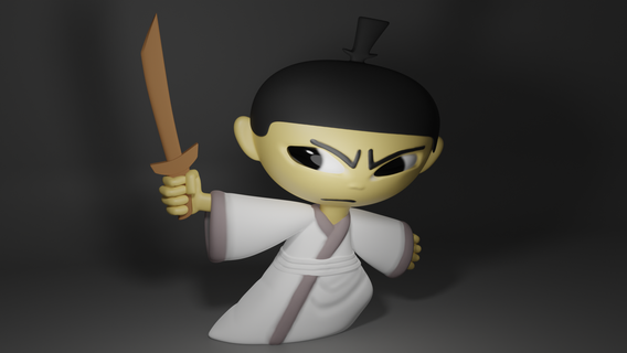 samurai Jack niño juego dibujos animados red caricatura 3d print model - Mito3D