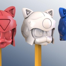 samurai kitten pencil toppers gadget anime cats topper 3d print 3d print model - Mito3D