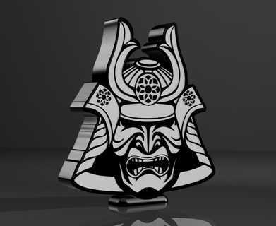 samurai lámpara máscara japonés ninja 3d print model - Mito3D