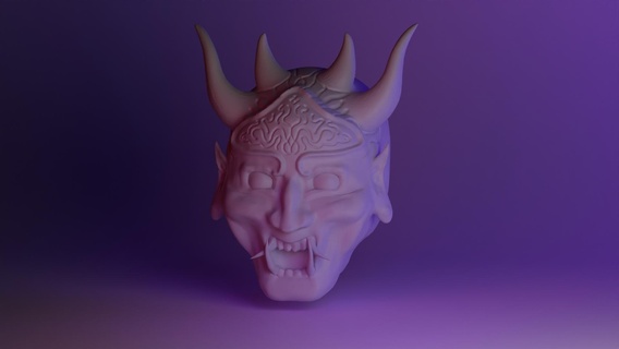 samurai mask decoration 3d print model - Mito3D