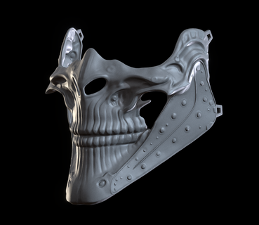 samuray maske maske samuray mempo destek stl su geçirmez Sanat Japonca oni 3d print model - Mito3D