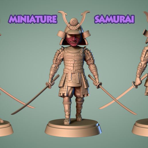 samurai miniature 3 -mini troop gk toy naruto ninja marvel comic movie dc war warhammer ghost 3D print model - Mito3D