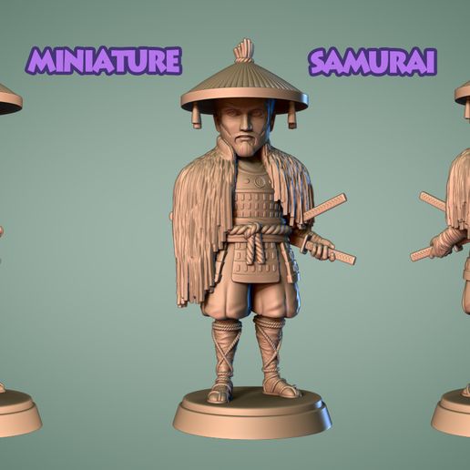 Samurai Miniatur 5 mini Trupp Spielzeug Kunst Geist Ninja Shogun Krieger Krieg Kriegshammer Comic Film Wunder dc Anime Naruto 3D print model - Mito3D