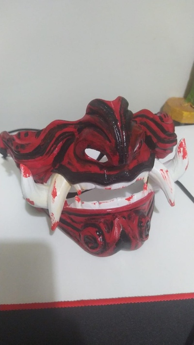 samuray oni maske oyun 3d print model - Mito3D