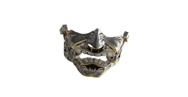 samurai oni máscara japonés cultura cosplay disfraz demonio mitología 3d impresión stl obj fbx decoración coleccionable Arte 3d print model - Mito3D