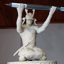 samurai lápiz siervo art esculturas 3d print model - Mito3D