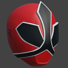 samurai red helmet cosplay 3d print model - Mito3D