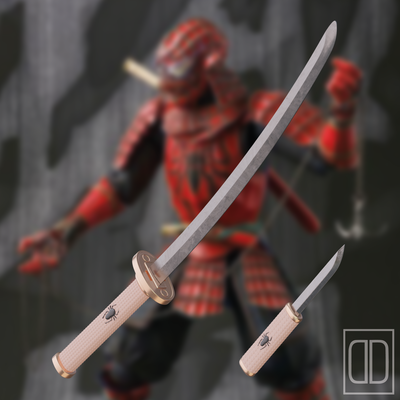 samurai spider man katana coltello uomo ragno meraviglia minifigure arma 3d print model - Mito3D