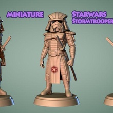 samurai starwars miniature -stormtrooper 1 -mini toy star marvel dc movie film empire war warhammer ninja 3d print model - Mito3D