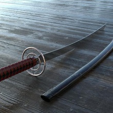 espada samurai katana varios japón realista ninja arma dañado la guerra detallada zbrush maya sustancia pintor de asia close-up real auténtica profesional cuerpo a cuchilla 3d print model - Mito3D