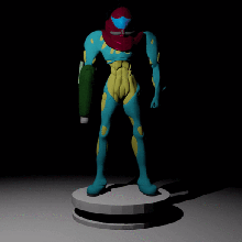 samus fusion suit art metroid statue human armor videogames retro nintendo 3d print model - Mito3D