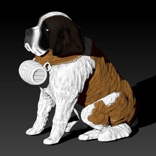 san bernardo bariloche cane art crauti ornamento scrivania animale domestico ricordo 3d print model - Mito3D