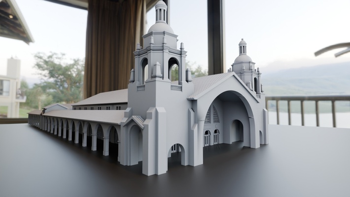 san diego père noël train gare at échelle architecture nscale bâtiment 3d print model - Mito3D