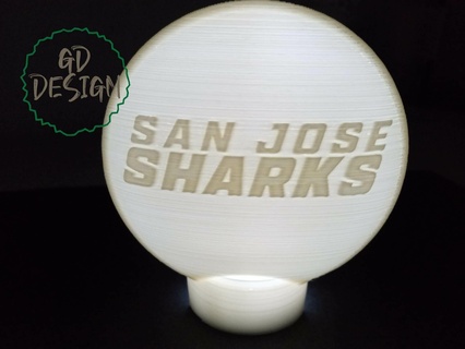 san jose squali hockey disco luce vari nhl gli sport tealight notturna uomo grotta arte arredamento 3d print model - Mito3D