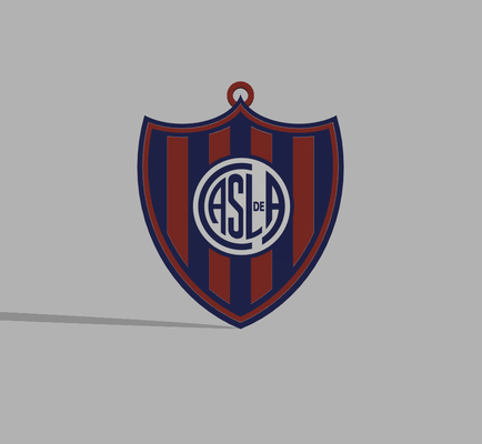 san lorenzo coat of arms relief on back argentinean soccer keychain jewelry shield crow boedo argentine professional league cup 3d print model - Mito3D