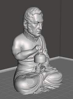 san Martin yogi buvant camarade politique humour sculpture 3d print model - Mito3D