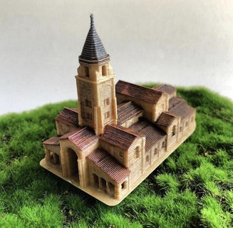 san pedro kilise n ispanya mimari bina tapınak şakak mabet kule Avrupa kale katedral dönüm noktası mimar bazilika mini dünya espa Asturias Xixon 3d print model - Mito3D