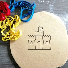 sand castle cookie cutter fun beach kids summer baking dough shape kitchen bake cookies speculoos 3d print model - Mito3D