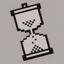 orologio di sabbia pixel ciondolo gioielli in sospeso hoops moda 3d print model - Mito3D