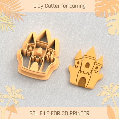 sand house summer clay cutter tools earring turtle beach shell 3d print model - Mito3D