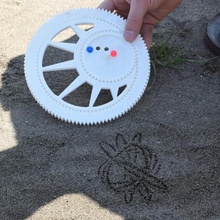 sabbia spirografo impugnatura migliorato gioco sandbox castello di giocattolo 3d print model - Mito3D