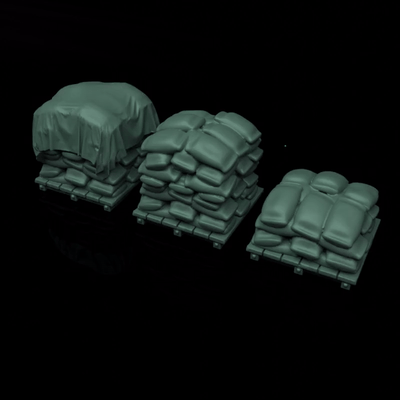 sacos areia jogos dnd d masmorras dragões ambiente destruição miniaturas 3d print edifícios cidade medieval saco energia 3d print model - Mito3D