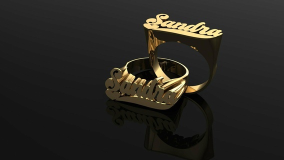 sandra nombre anillo 3d print model - Mito3D
