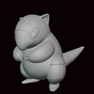 sandshrew pokemon figure statue videogame videogames miniature sculpture fanart figurine kanto go 3d print model - Mito3D