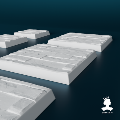 sandstein quadrat base tischplatte fliesen kriegsspiel terrain stl strukturiert alt welt 3d print model - Mito3D