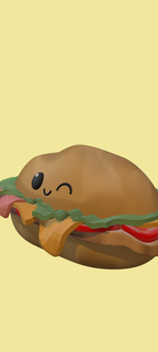 sandwich tomato lettuce bread food kawaii ham 3d print model - Mito3D
