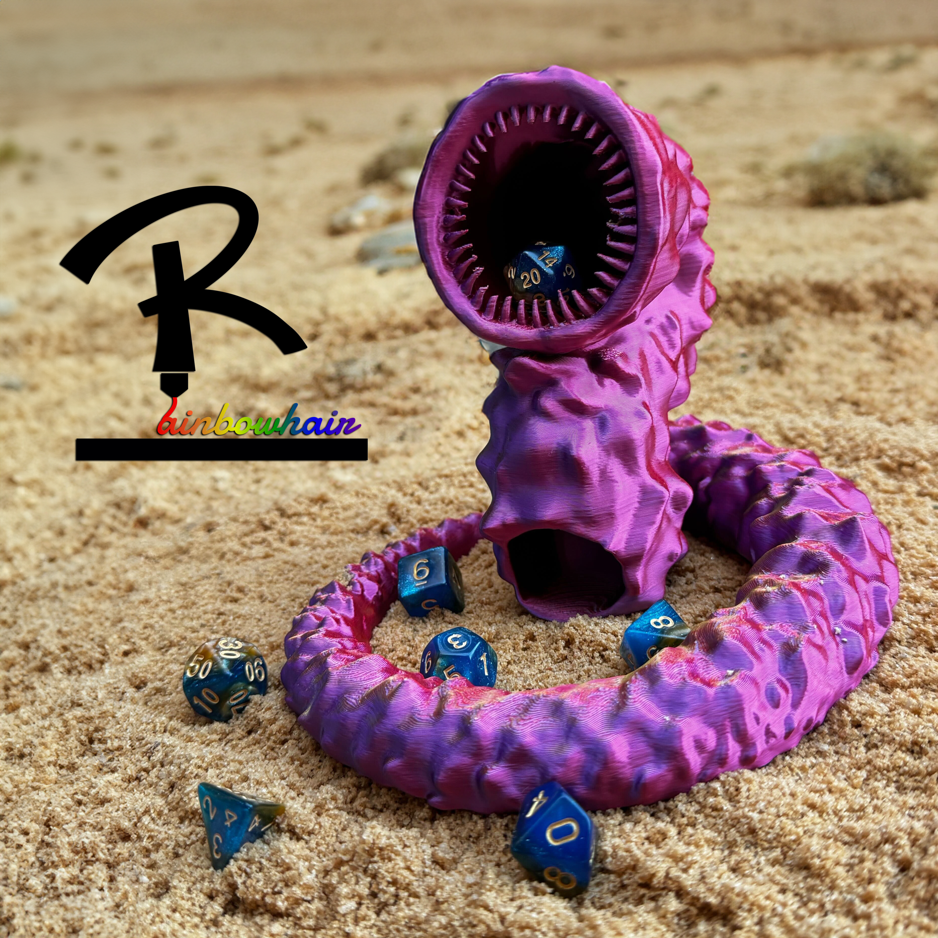 verme sabbia dado torre duna shai hulud dnd dungeon draghi tavolo rpg giochi succo scarafaggio 3D print model - Mito3D