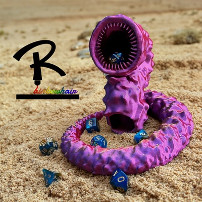 verme sabbia dado torre duna shai hulud dnd dungeon draghi tavolo rpg giochi succo scarafaggio 3d print model - Mito3D