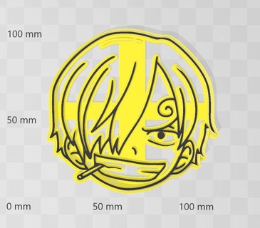 sanji one piece mugiwara cookie cutter cookies cookiecutter imprint cooking mold onepiece onepieceanime anime nakama 3d print model - Mito3D