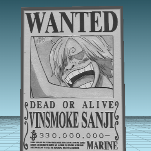 sanji wanted poster mugiwara piece 3D print model - Mito3D