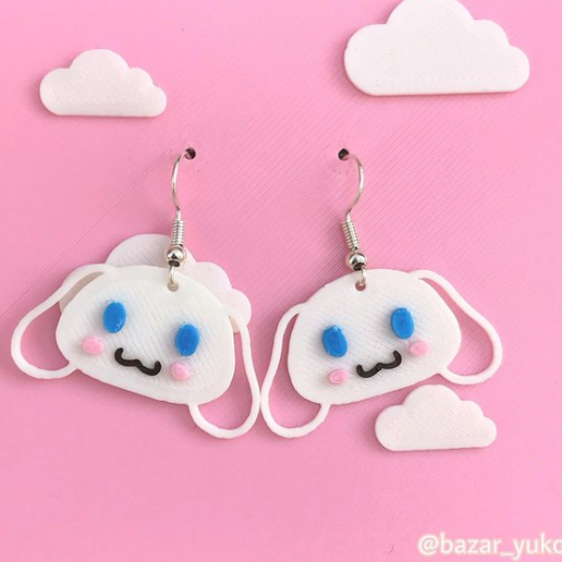 Sanrio cinnamaronroll brincos aros Kawaii 3D print model - Mito3D