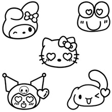 Sanrio kesiciler Kuromi Yavru kedi kurabiye kesici kesme Şirin kawaii Tarçın melodi sevgililer gün 3d print model - Mito3D