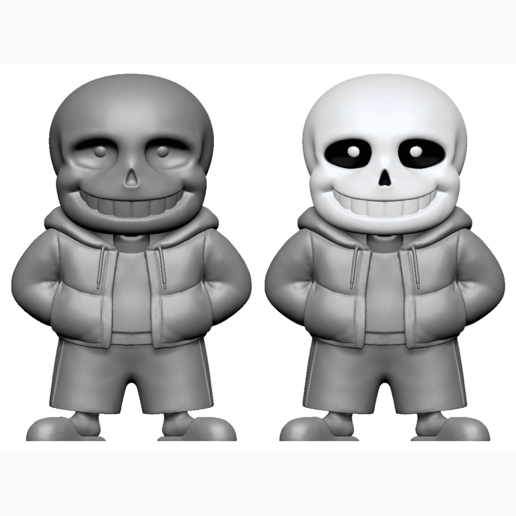 sans undertale art figura le ossa cranio scheletro sculture carattere 3D print model - Mito3D