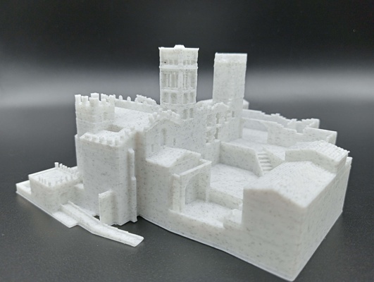merkez pere tekerlekler katalonya ispanya mimari bina tapınak şakak mabet kilise kale dönüm noktası catalunya kalıntılar mini dünya manastır miniworld3d aziz peter 3d print model - Mito3D